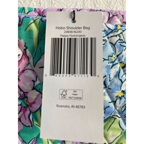 VERA BRADLEY HOBO SHOULDER BAG - HAPPY HYDRANGEAS - Picture 7 of 8